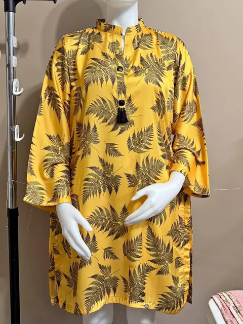 Yellow Silk Tailor Stitch Kurta