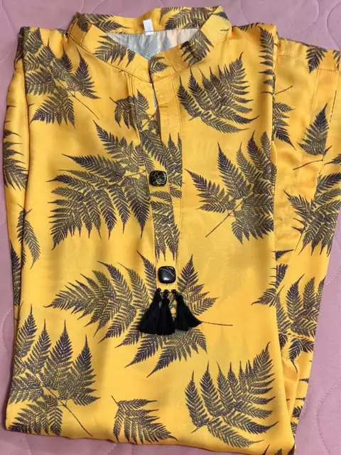 Yellow Silk Tailor Stitch Kurta, photo 3