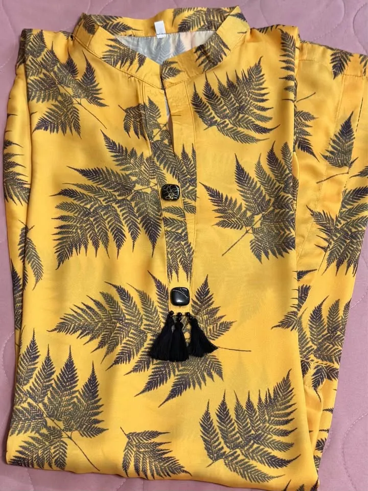 Yellow Silk Tailor Stitch Kurta, photo 3 of 3