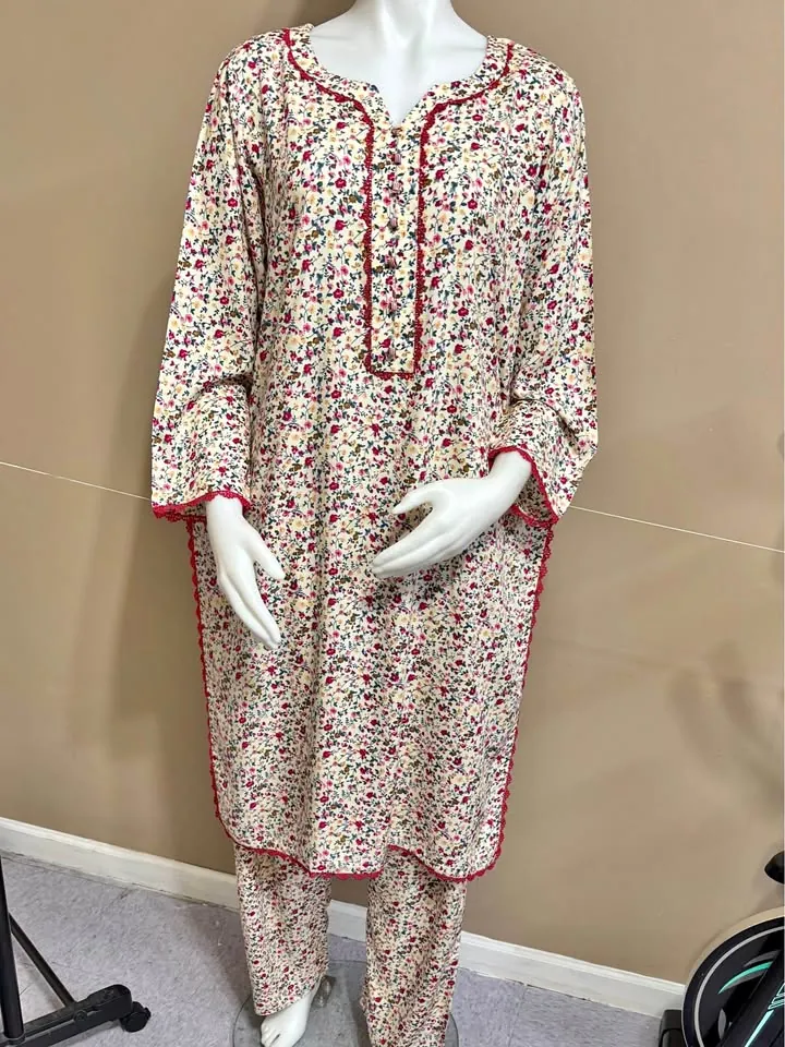 Floral Linen Tailor Stitch 2-Piece Suit / Cordset, photo 1 of 4