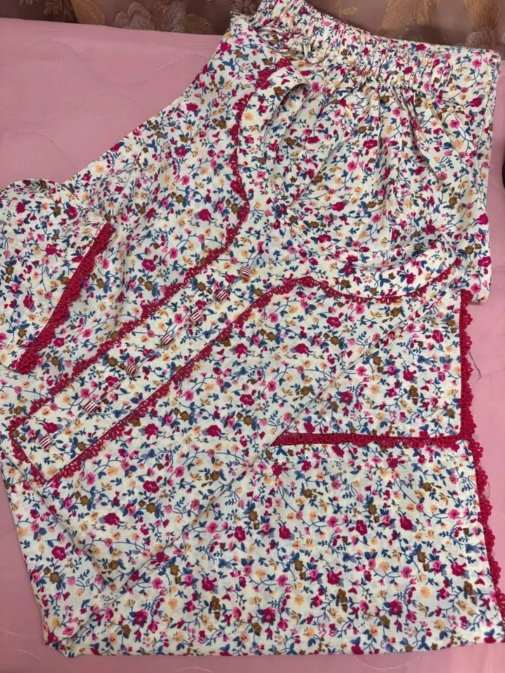 Floral Linen Tailor Stitch 2-Piece Suit / Cordset, photo 4 of 4