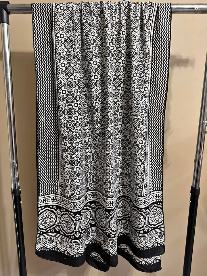 Black Cotton Ajrak Print Dupatta / Shawl, photo 1 of 4