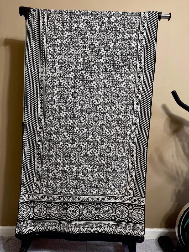 Black Cotton Ajrak Print Dupatta / Shawl, photo 2 of 4
