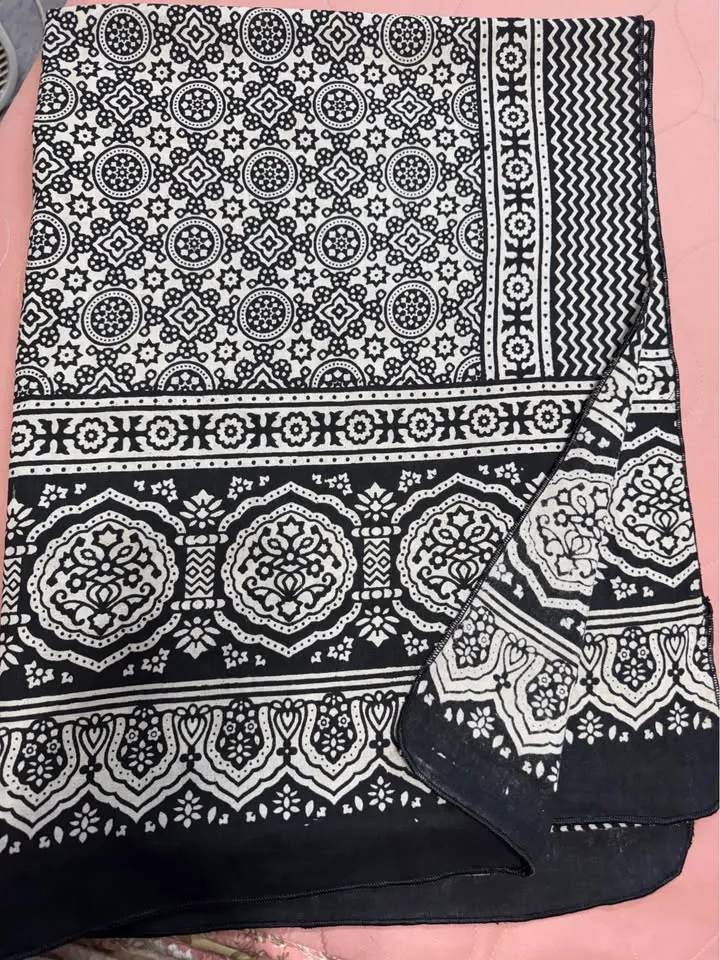 Black Cotton Ajrak Print Dupatta / Shawl, photo 4 of 4