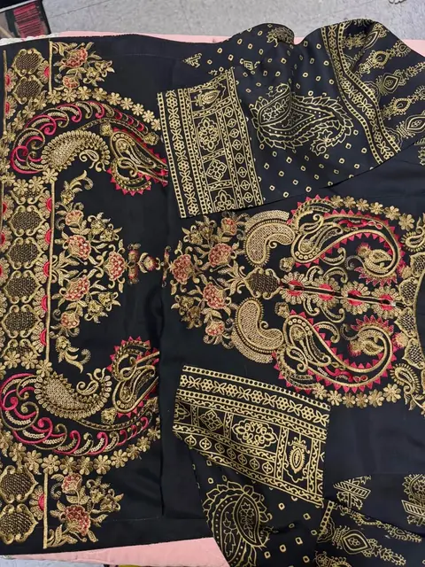 Black Viscose Embroidered Kurti / Top, photo 3