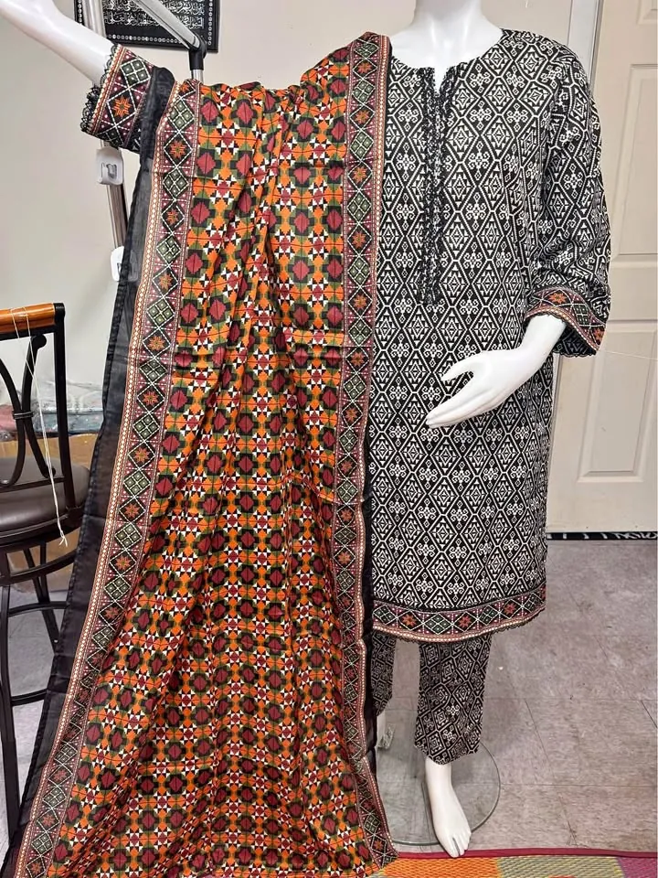 Branded Lawn Dress with Lawn Dupatta, photo 1 of 4