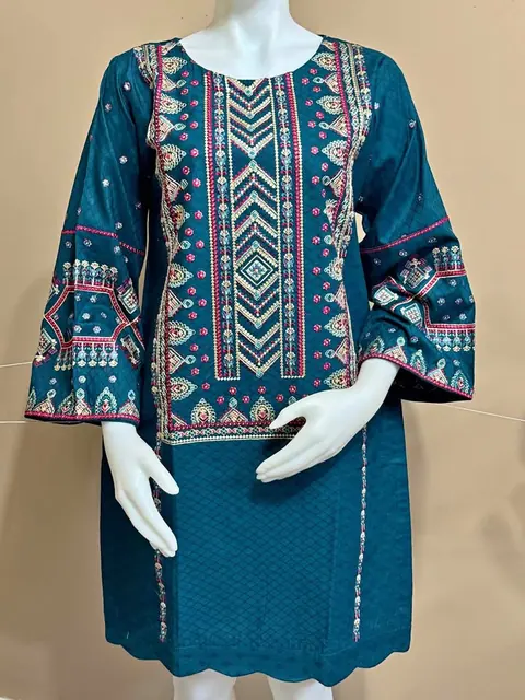 Cotton Both Sides Embroidered Kurti