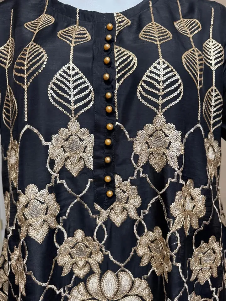 Black Viscose Embroidered Stylish Top, photo 4 of 5