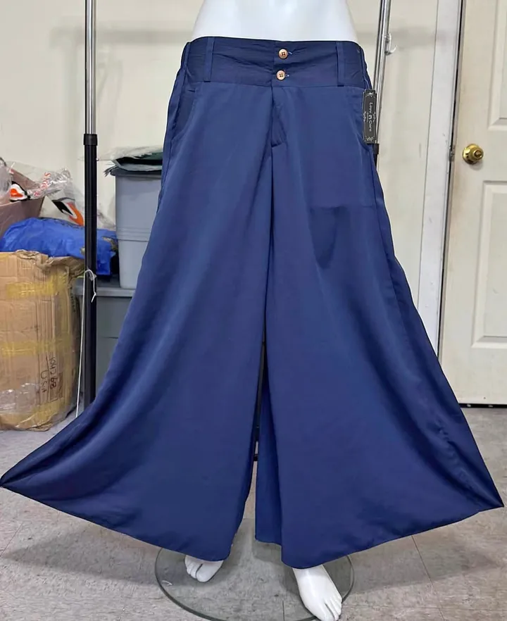 Blue Stylish Palazzo Pants with 2 Pockets, photo 1 of 4