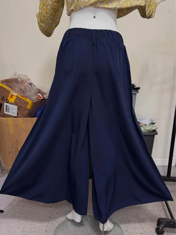 Blue Stylish Palazzo Pants with 2 Pockets, photo 2 of 4
