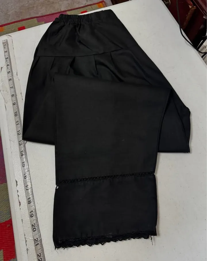 Black Cotton Ladies Shalwar / Pants, photo 2 of 5