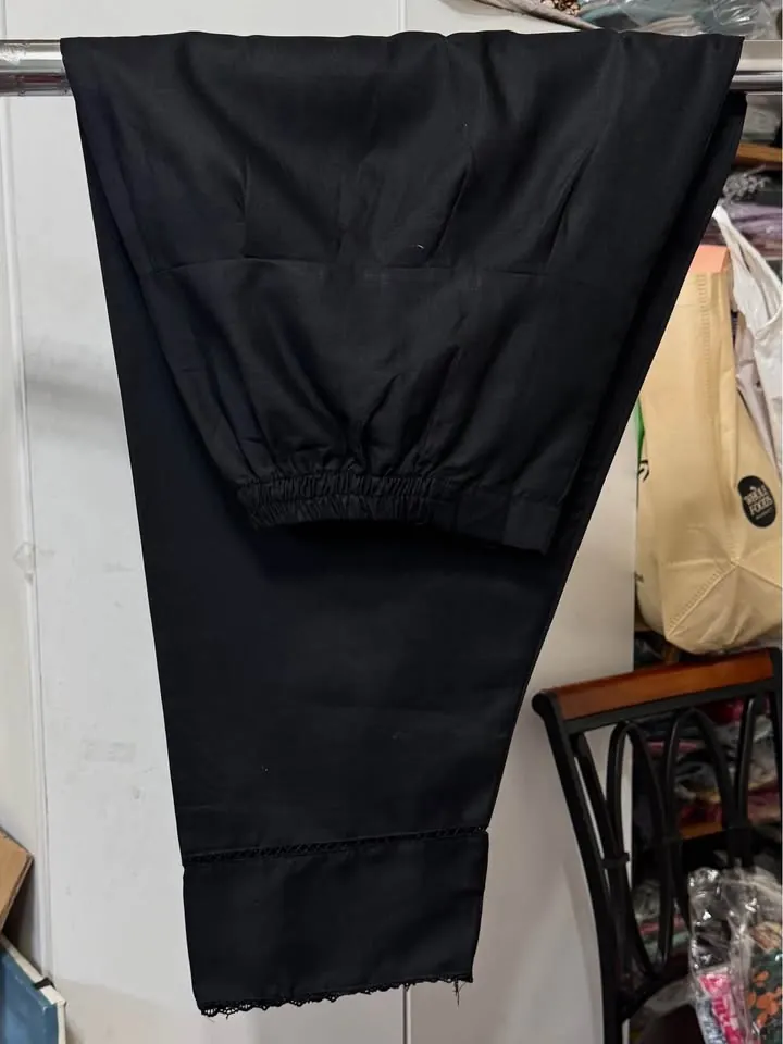 Black Cotton Ladies Shalwar / Pants, photo 3 of 5