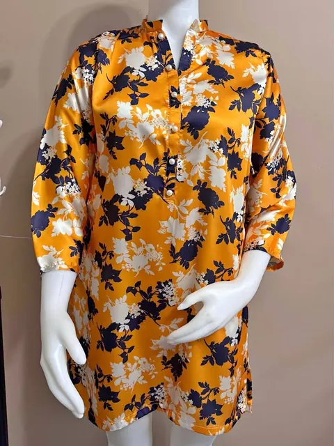 Yellow Silk Tailor Stitch Kurta / Kurti