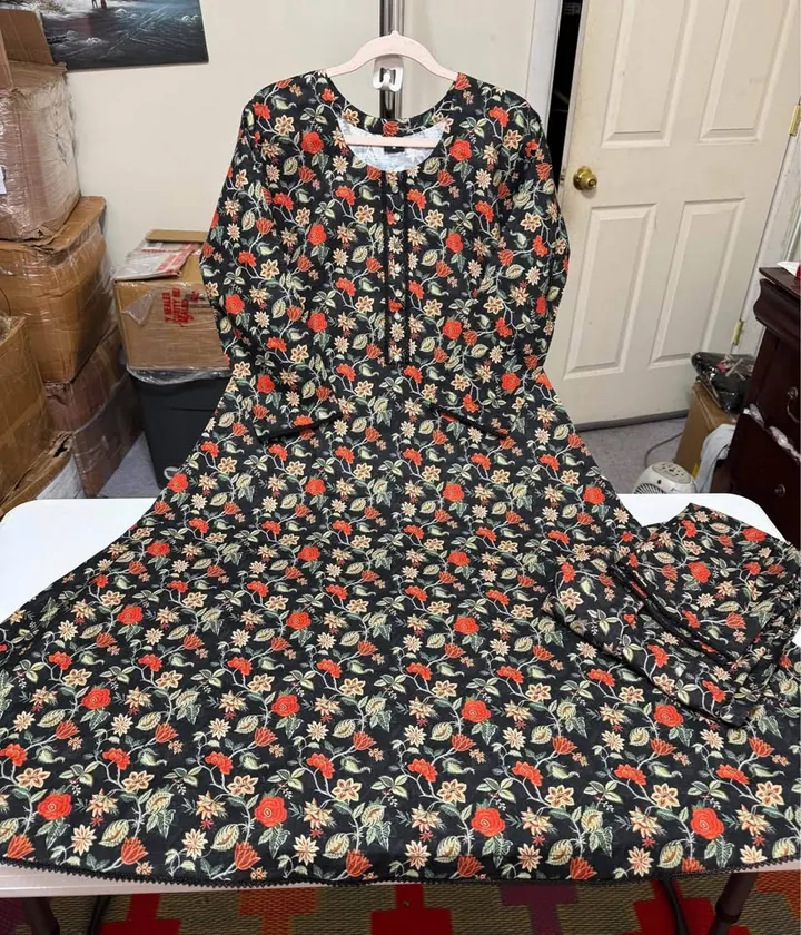 Branded Khaddar 2-Piece Maxi Dress, photo 2 of 4