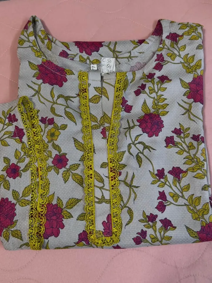 Linen Tailor Stitch Kurti, photo 3 of 3
