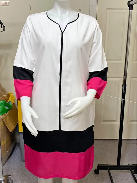White Viscose Linen Kurti