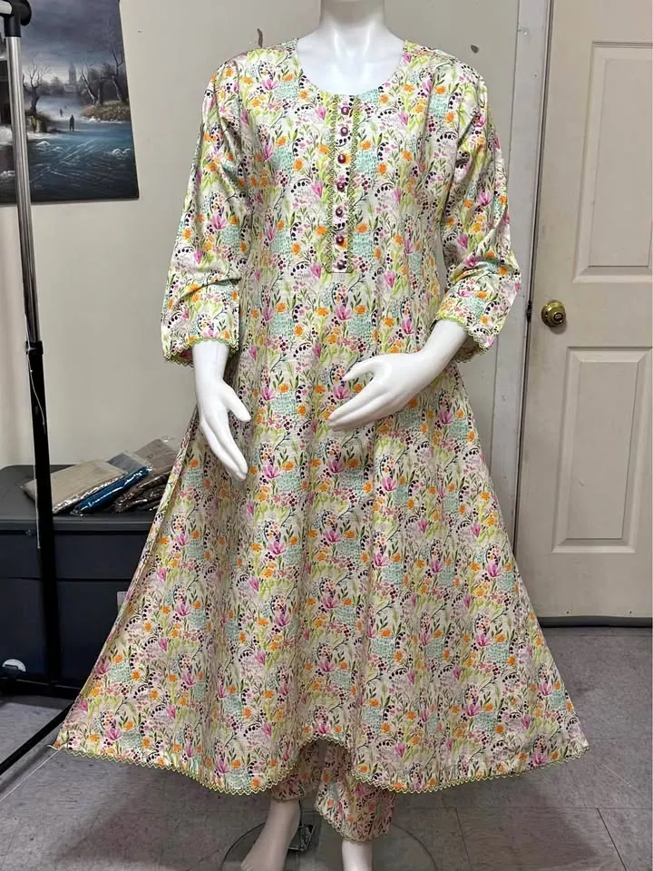 Branded Khaddar 2-Piece Maxi Dress, photo 1 of 4