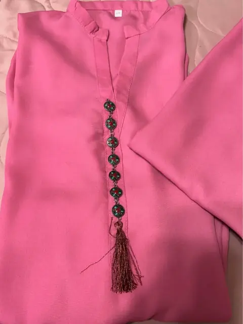 Pink Georgette Tailor Stitch Cordset / 2-Piece Palazzo Suit, photo 4