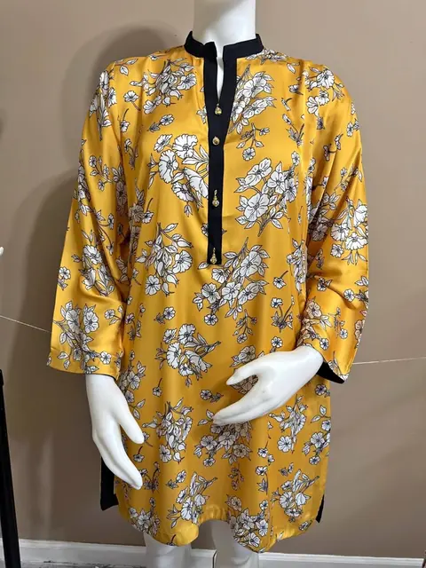 Yellow Silk Tailor Stitch Kurta / Kurti