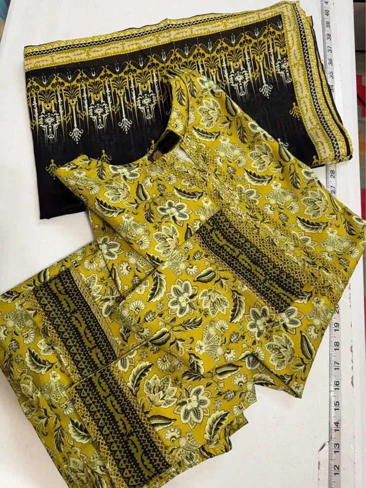 Branded Cotton Lawn 3-Piece Dress, photo 2 of 4