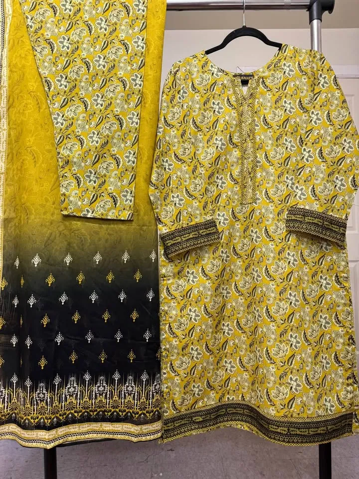 Branded Cotton Lawn 3-Piece Dress, photo 3 of 4