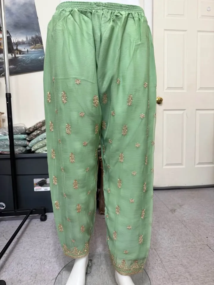 Green Chiffon Party Wear Dress, photo 7 of 7