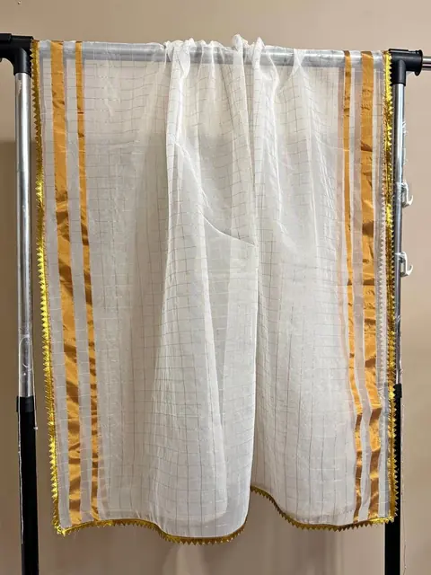 Organza White & Gold Dupatta / Scarves