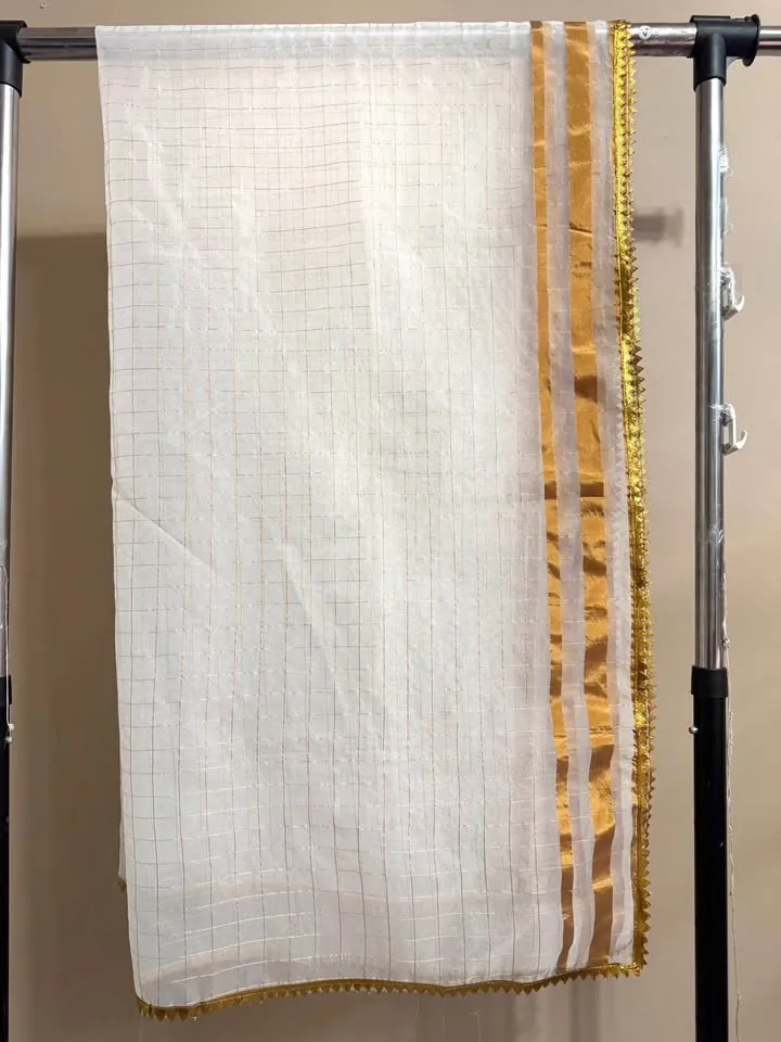 Organza White & Gold Dupatta / Scarves, photo 2 of 5